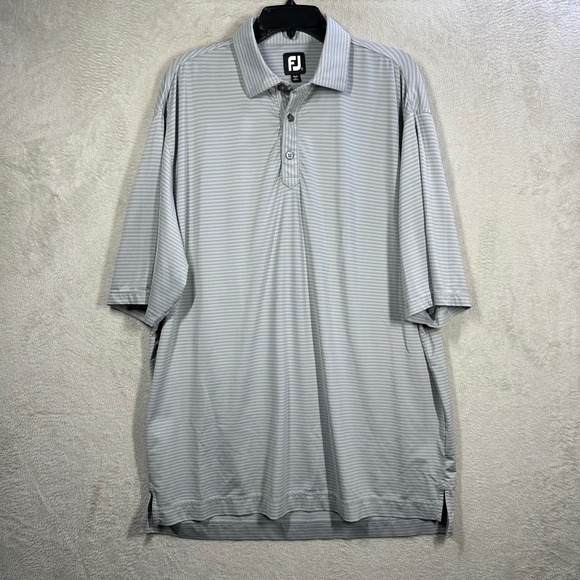 FootJoy Other - FootJoy Striped Polo Shirt Mens XL‎ Grey Performance Golf Short Sleeve Top 5004